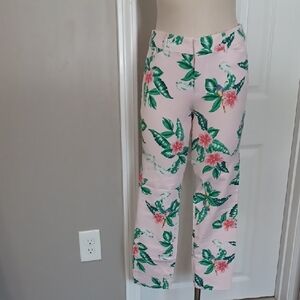 Old Navy Pink and Green Floral Pants